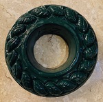 Sprinkler ring leaf design, cast concrete, painted Green