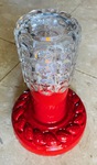 LED Garden light  Red, leaf design, 9 inches tall on 2inch diameter pole. 