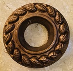 Sprinkler ring leaf design, cast concrete, painted Brown