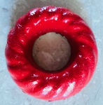 Sprinkler ring rope, design, red, cast concrete