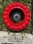 Sprinkler ring red, pearls design, large, cast concrete