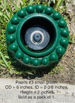 Sprinkler ring green, pearls design, large, cast concrete