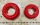 Sprinkler ring pearls 24 design large and small, cast concrete, painted red