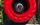 Sprinkler ring Rope #3 design large, cast concrete, painted red