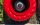 Sprinkler ring Rope #3 design small, cast concrete, painted red