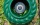 Sprinkler ring Rope #3 design large, cast concrete, painted green