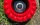 Sprinkler ring pearls design, small, cast concrete, painted red