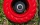Sprinkler ring Rope #3 design large, cast concrete, painted red
